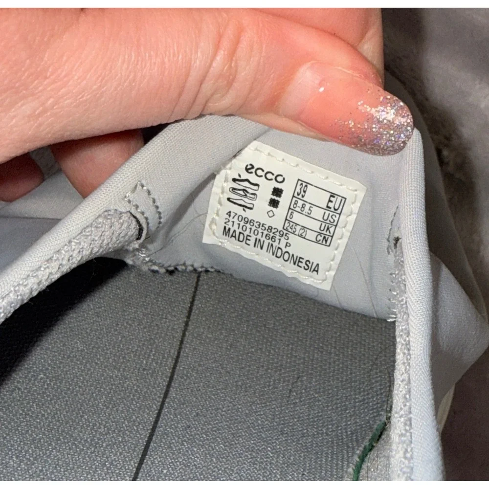 ECCO Danish Design Womens Grey Textile Slip On Wedge Platform Sneakers Size 39